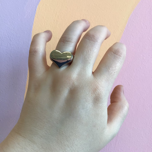 Y2K Heart Titanium Ring