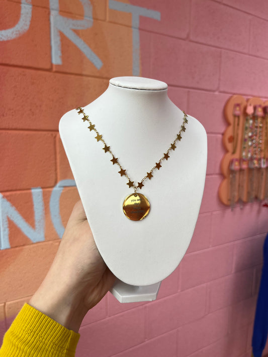 "You Are The Main Character" Engraved Stainless Steel Statement Necklace