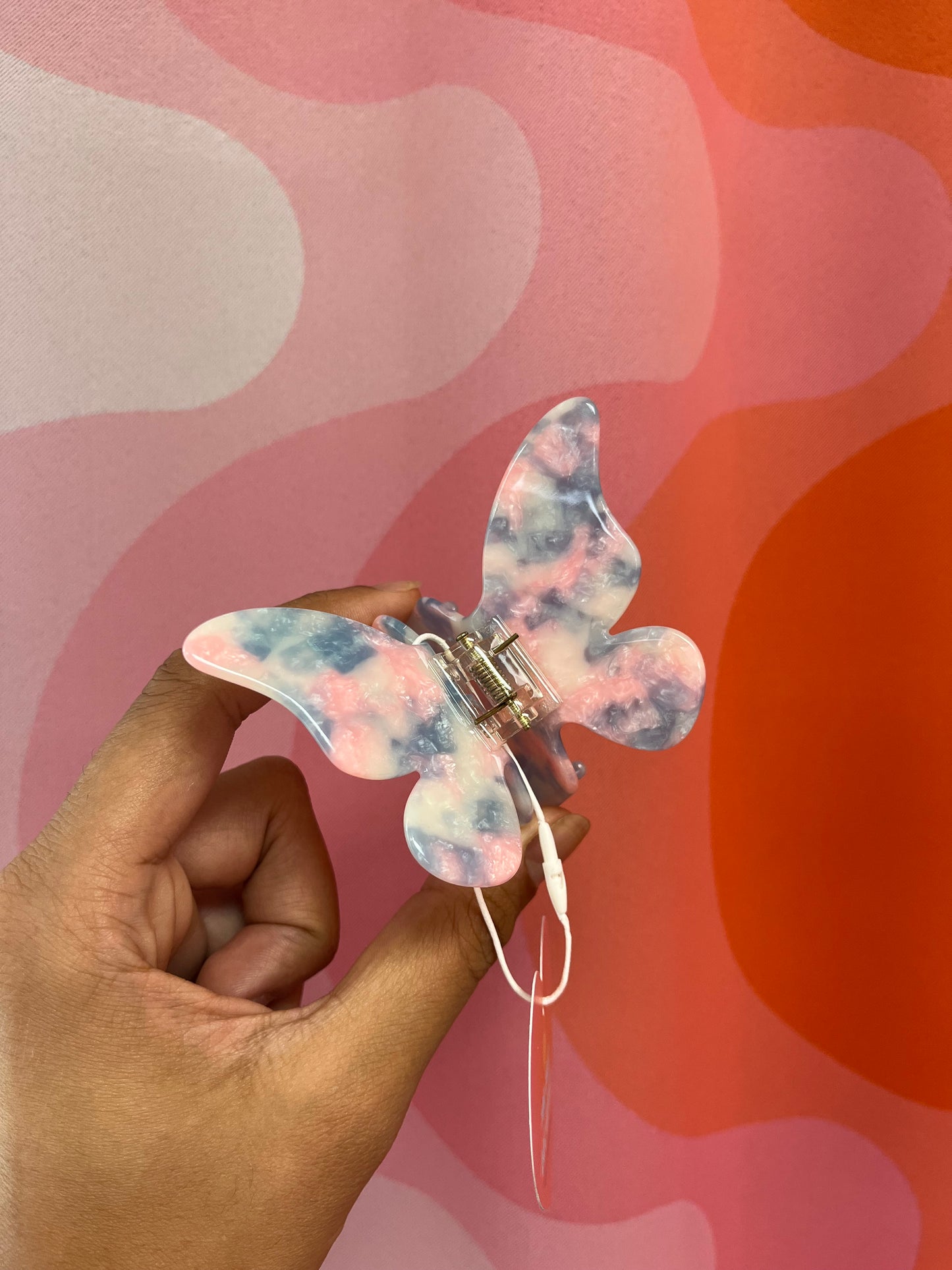 Simple Marble Butterfly Hair Claw