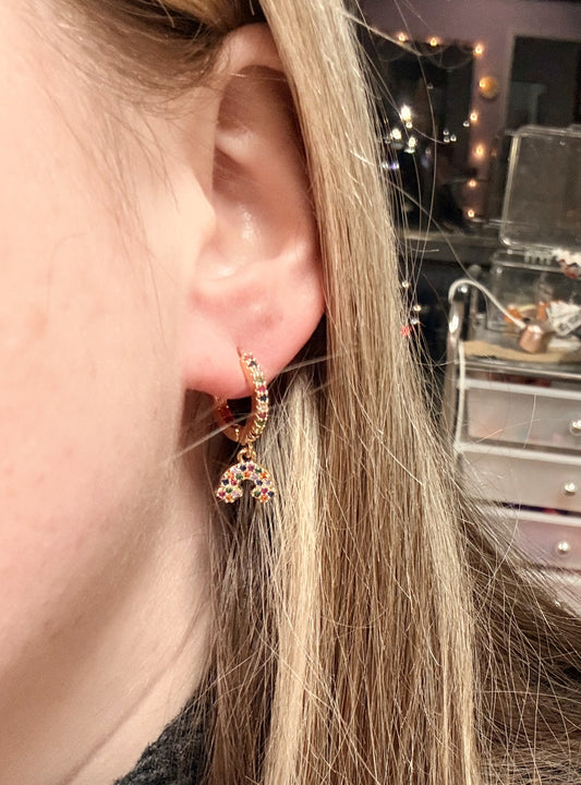 Love Is Love - Rainbow Sparkle Hoop Earrings