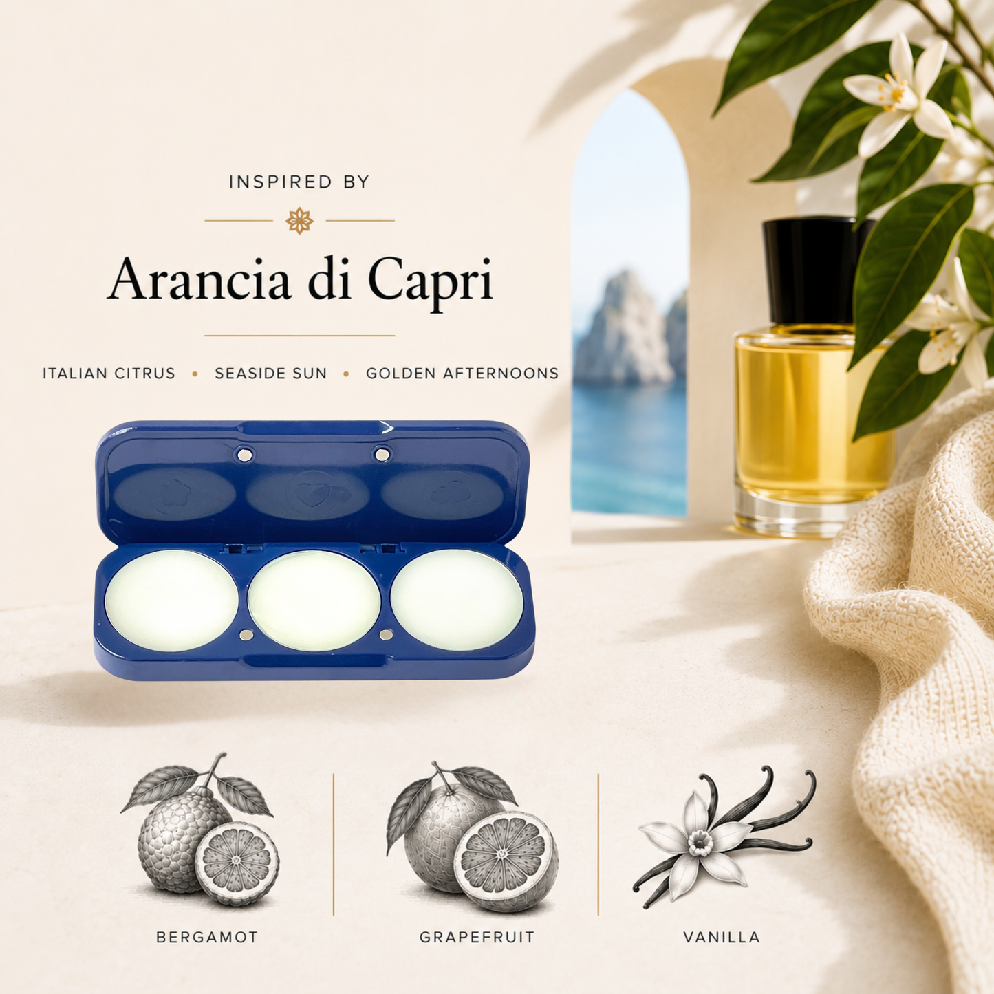 Inspired by Arancia di Capri Solid Perfume Pods | Bergamot, Grapefruit & Vanilla
