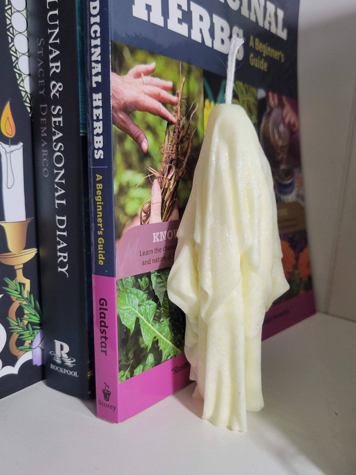 Ghost Handmade Candle , Palm wax Candle , Halloween Candle , white Ghost candle: Purple