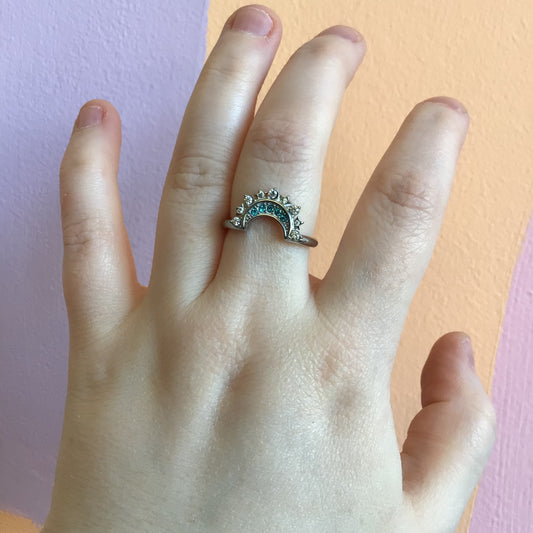 Gemstone Moon Titanium Ring