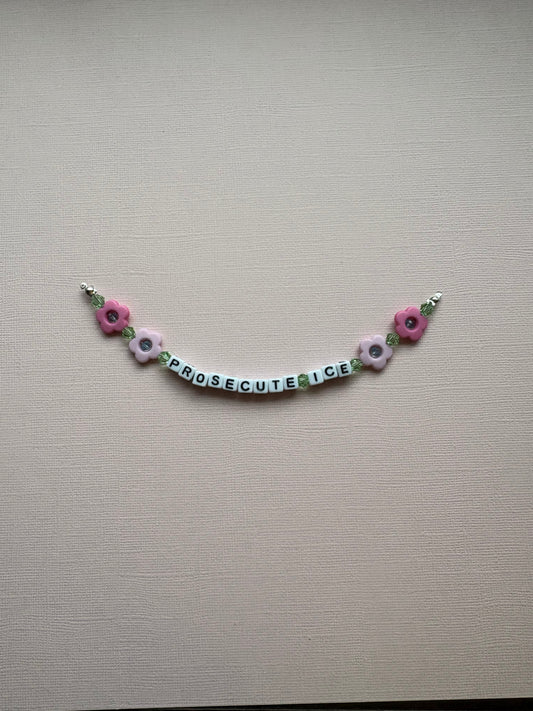 Prosecute ICE pink Floral bracelet