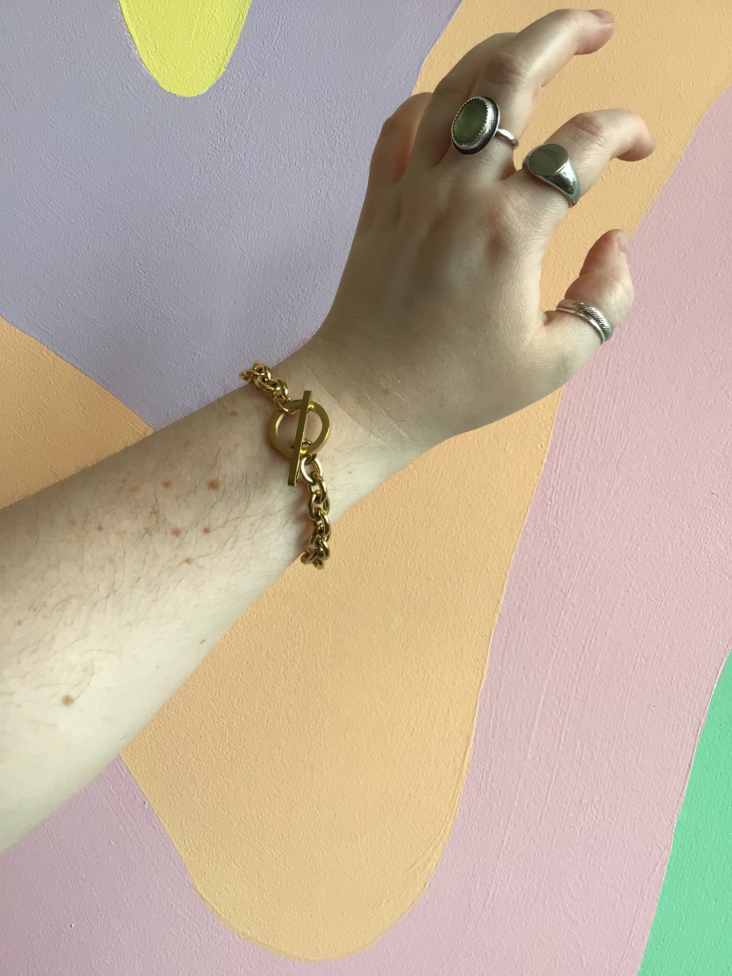 Dramatic Toggle Clasp Titanium Bracelet
