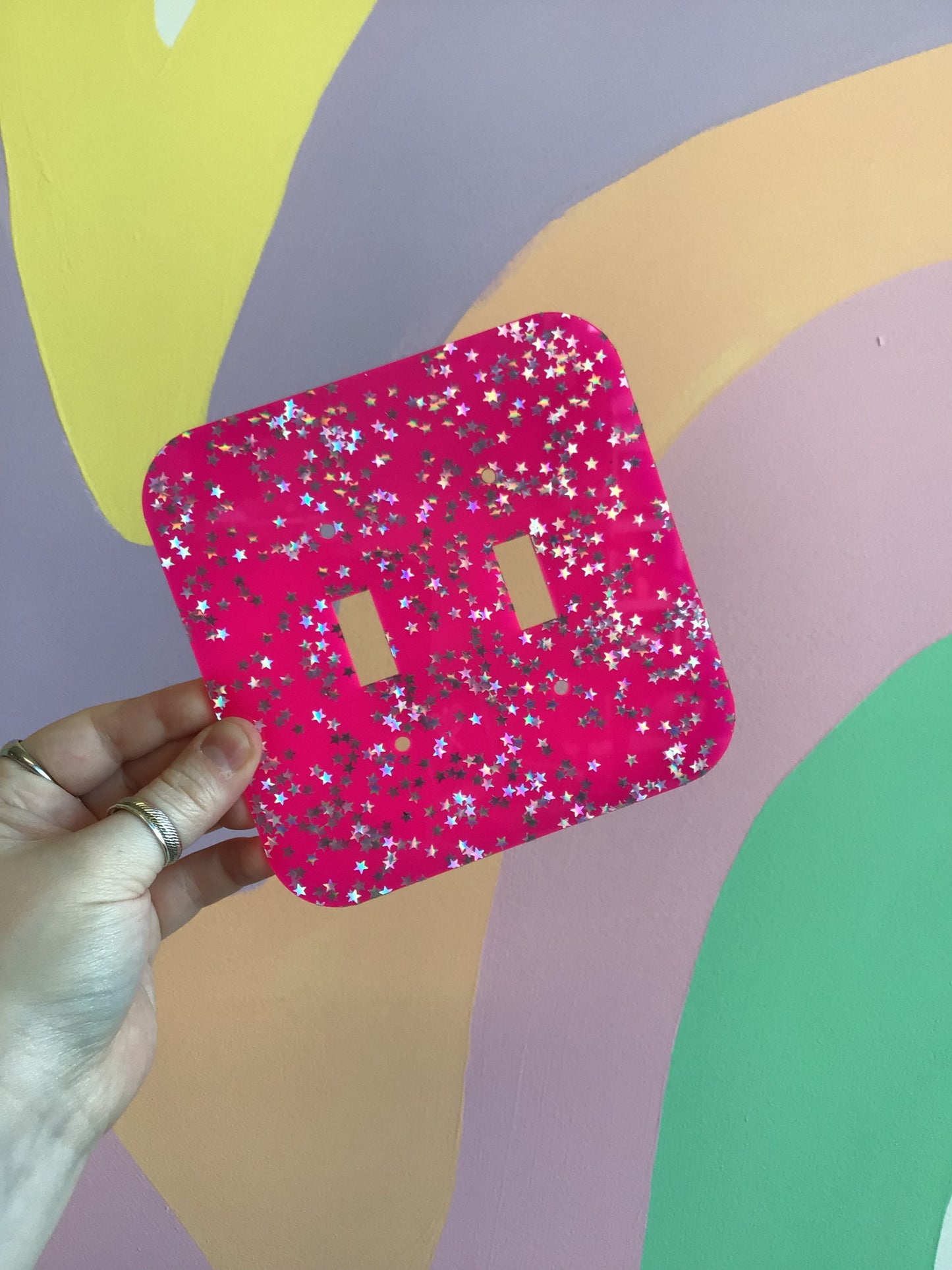 Hot Pink Stars Outlet Covers
