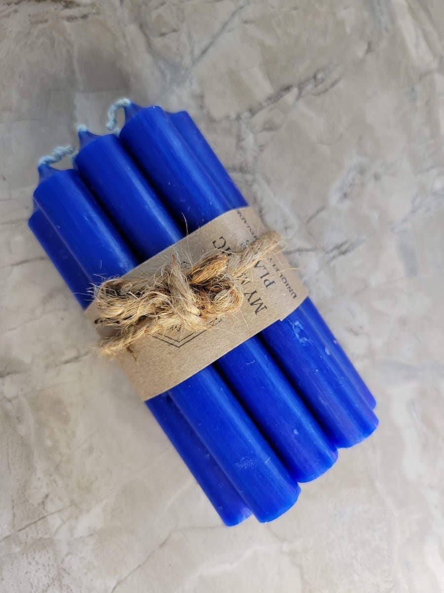 Set of 10 mini Candles 4" chime unscented Home Decor: Brown