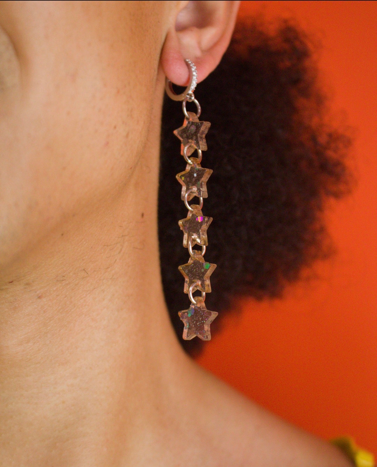 Glimmering Statement Star Earrings