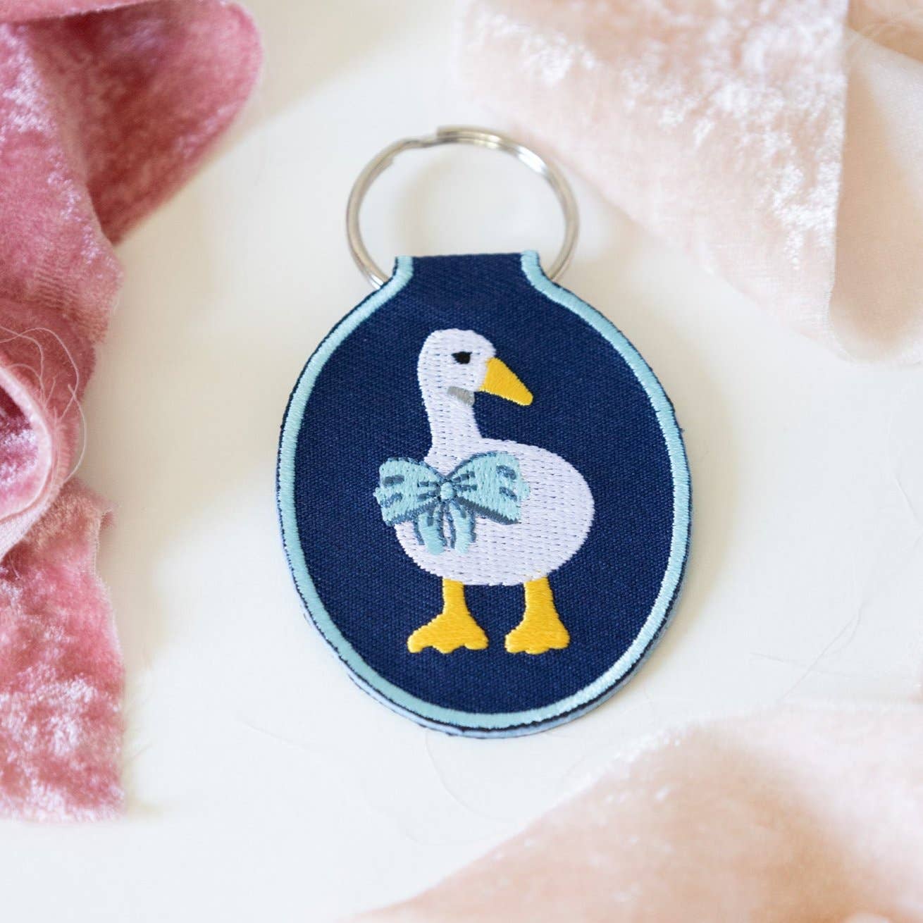 Duck Embroidered Keychain