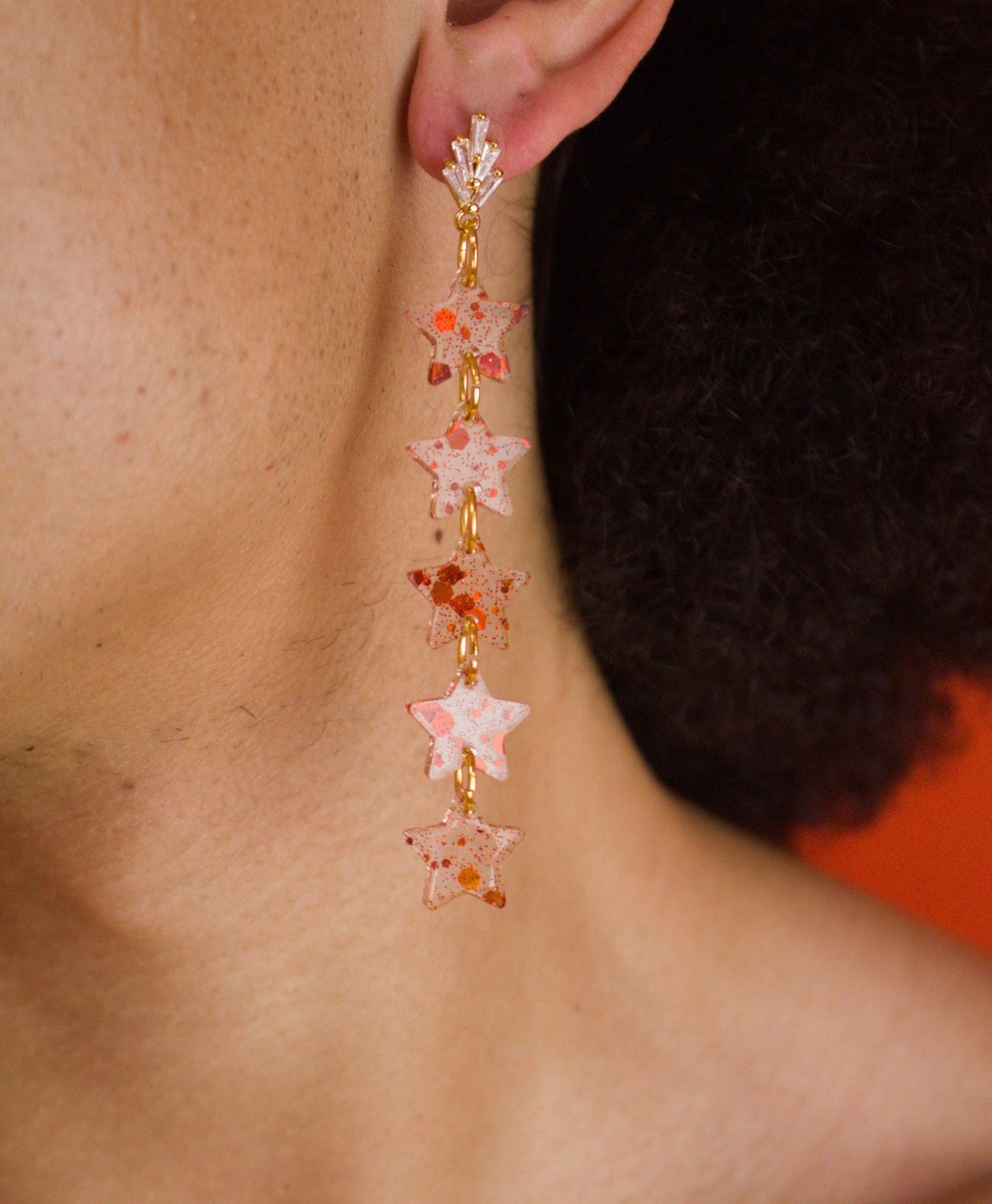 Glimmering Statement Star Earrings