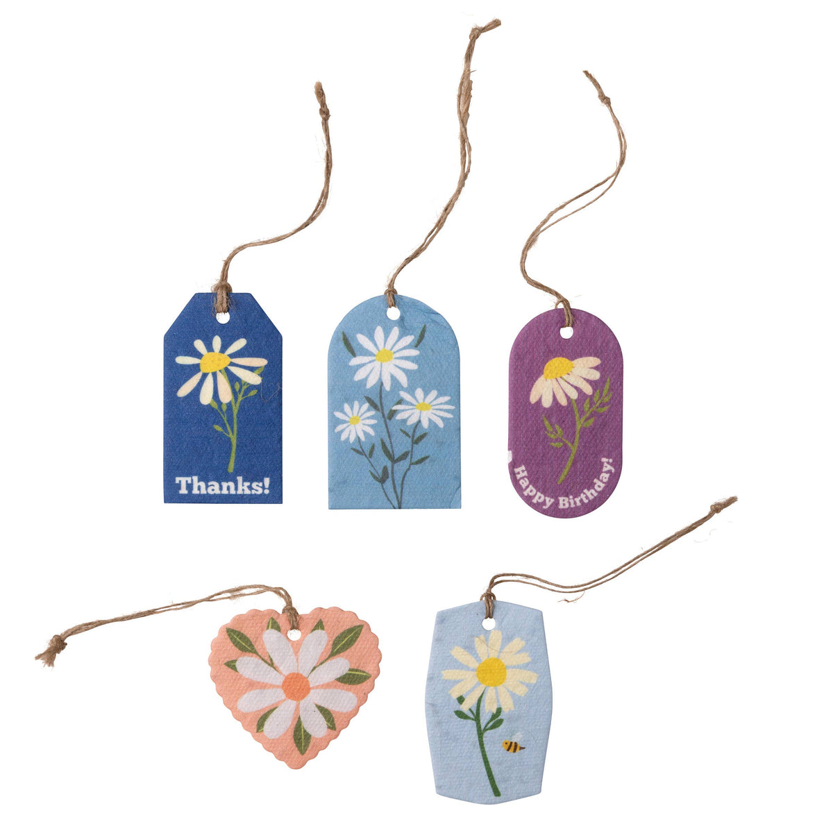 Plantable Seed Gift Tags - Vintage Seed Design, 5 Gift Tags: Strawberries