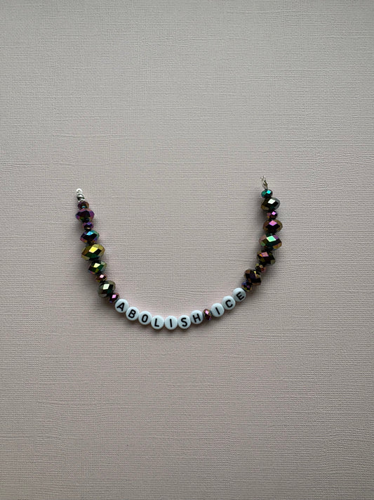 Abolish Ice Black Iridescent bracelet or bag charm