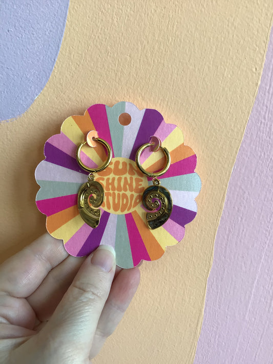 Colorful Shell Titanium Charm Earrings