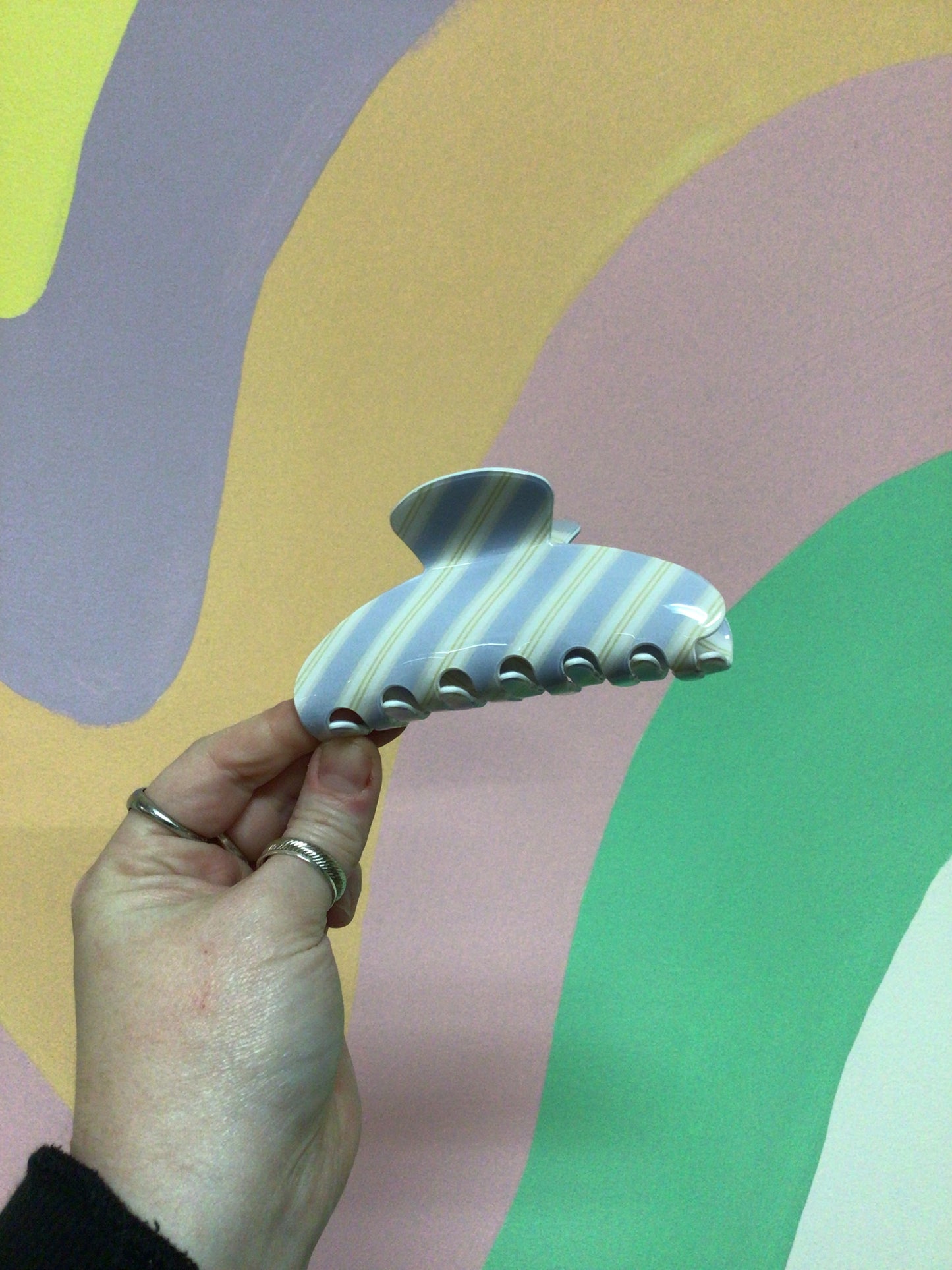 Lilac Stripe Hair Claw