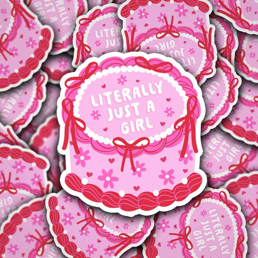 Literally Just A Girl Cake Sticker