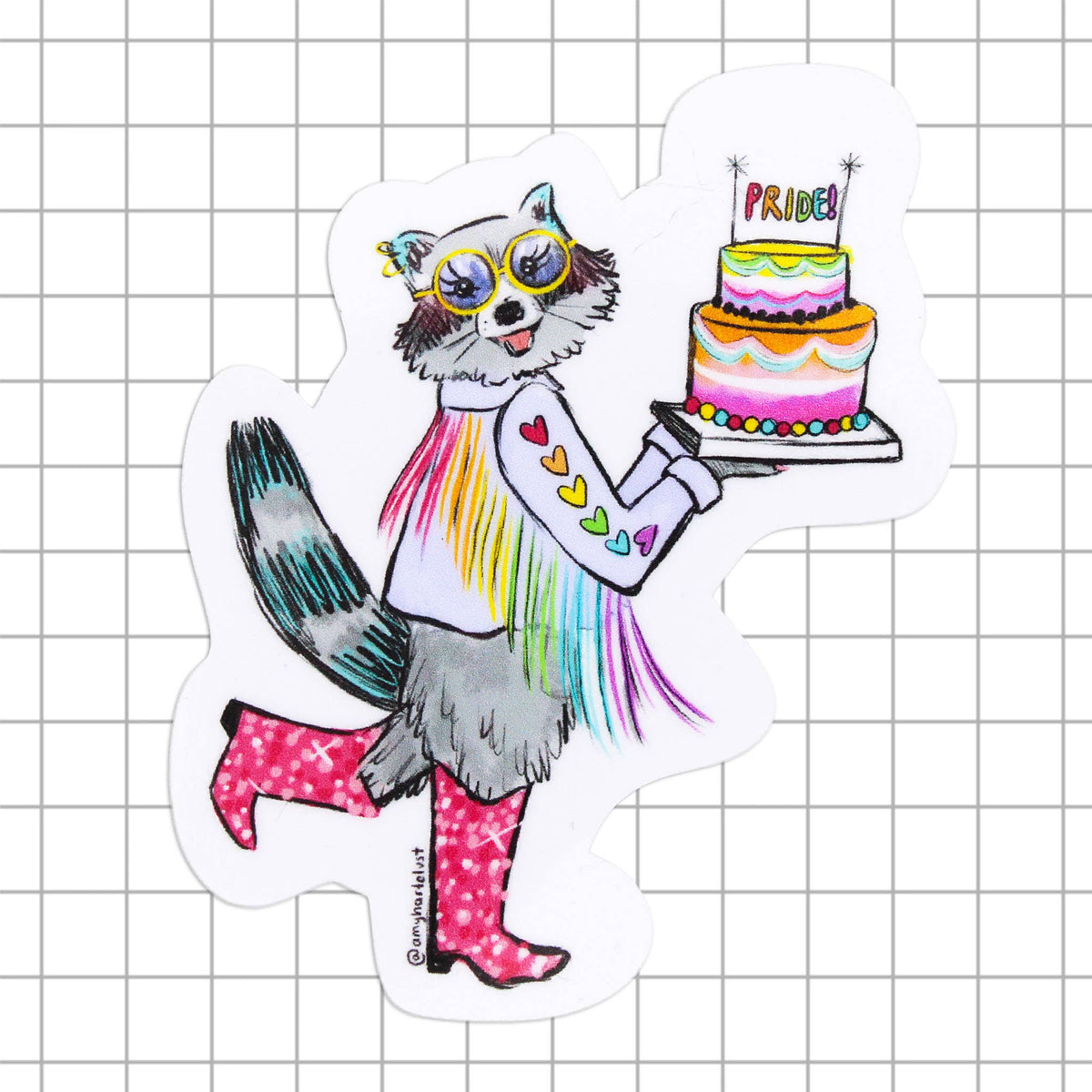 Celebrate Pride Raccoon Vinyl Sticker