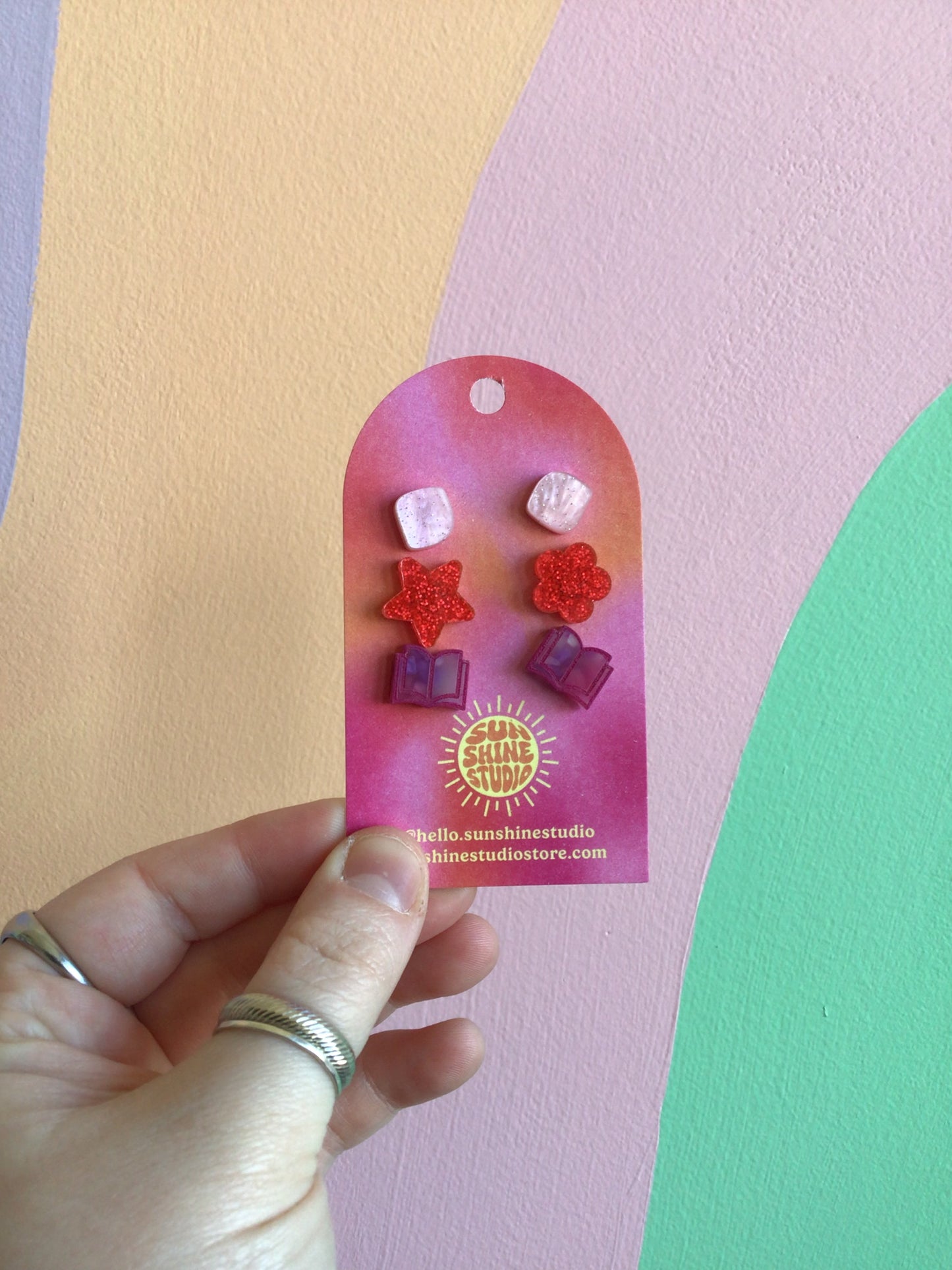 Happy Shapes Acrylic Stud Packs
