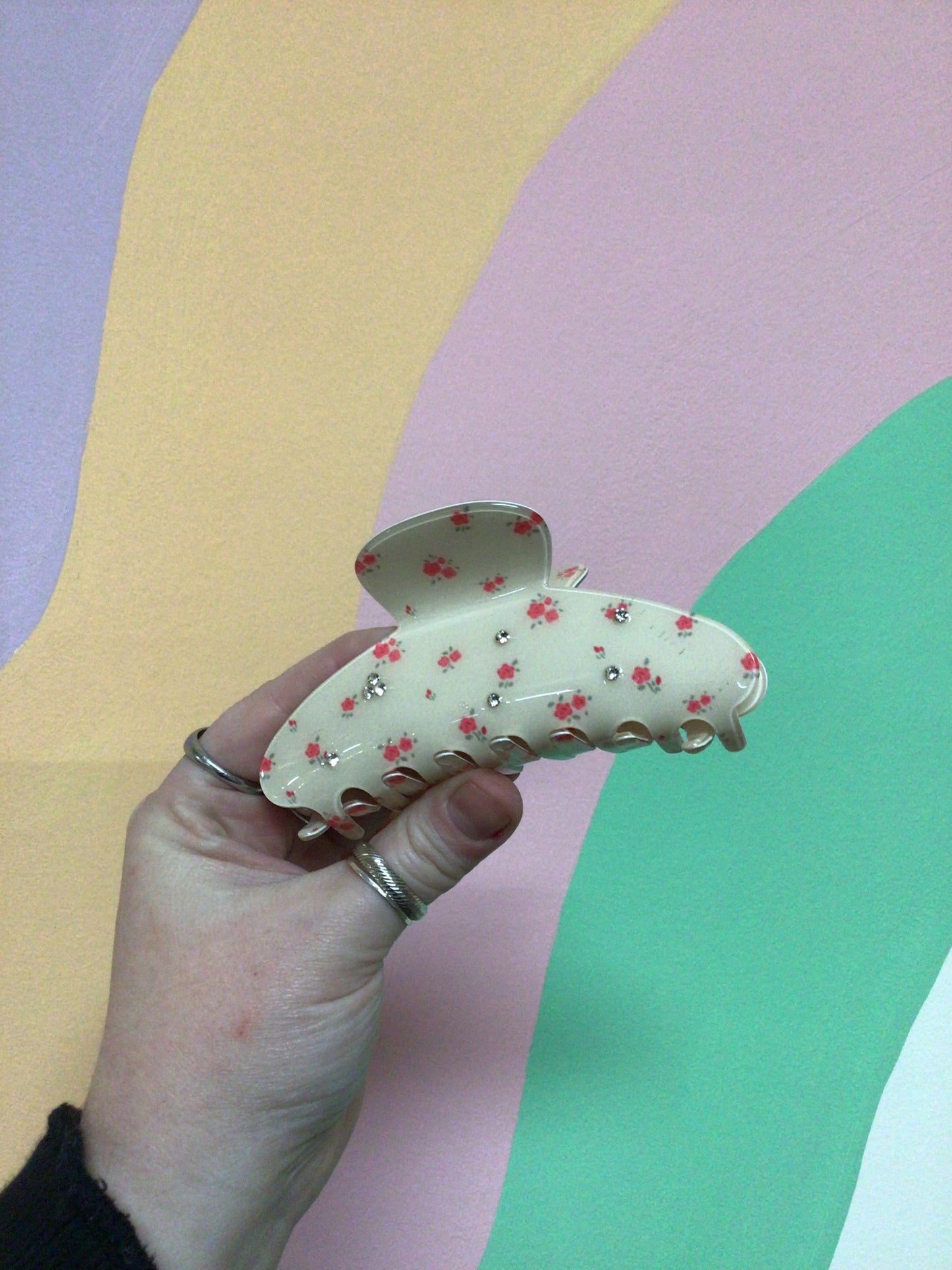 Cream Toile Hairclaws