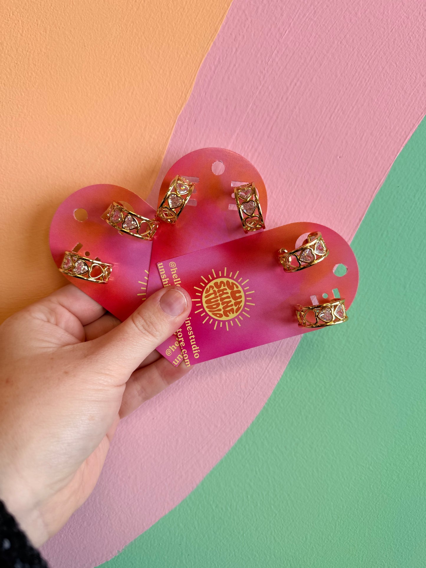 Spread Love Heart Hoops