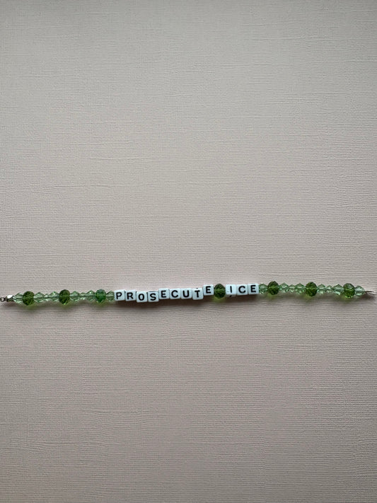 Prosecute Ice Green Bracelet or Bag Charm