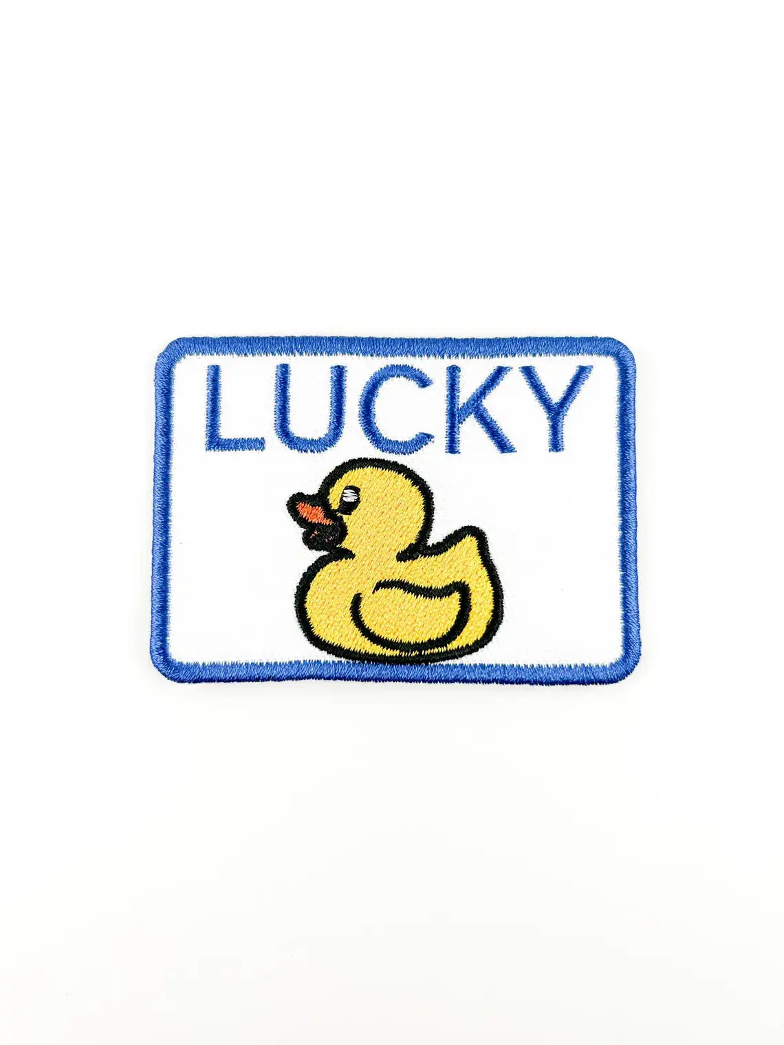 Lucky Duck Iron-On Patch - Embroidered Animal Funny Hunting