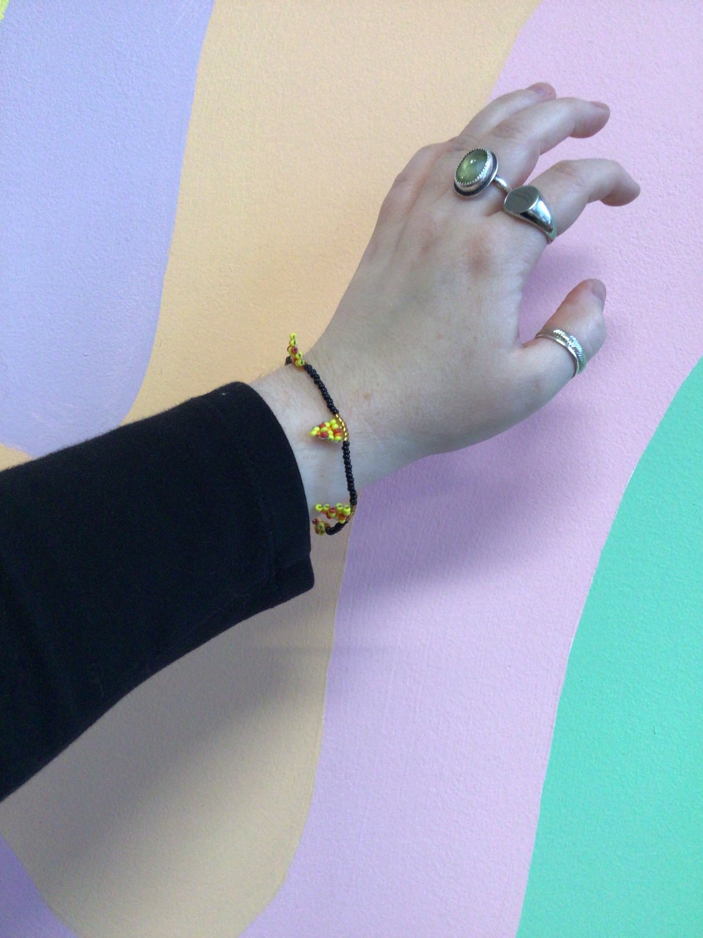 Beaded Pizza Bracelet