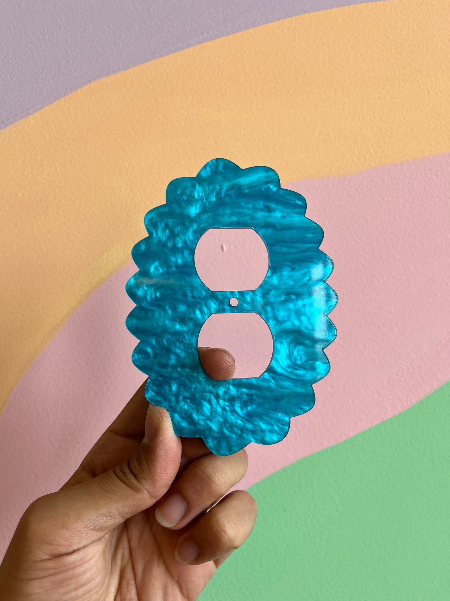 Blue Clouds Marble Outlet Covers