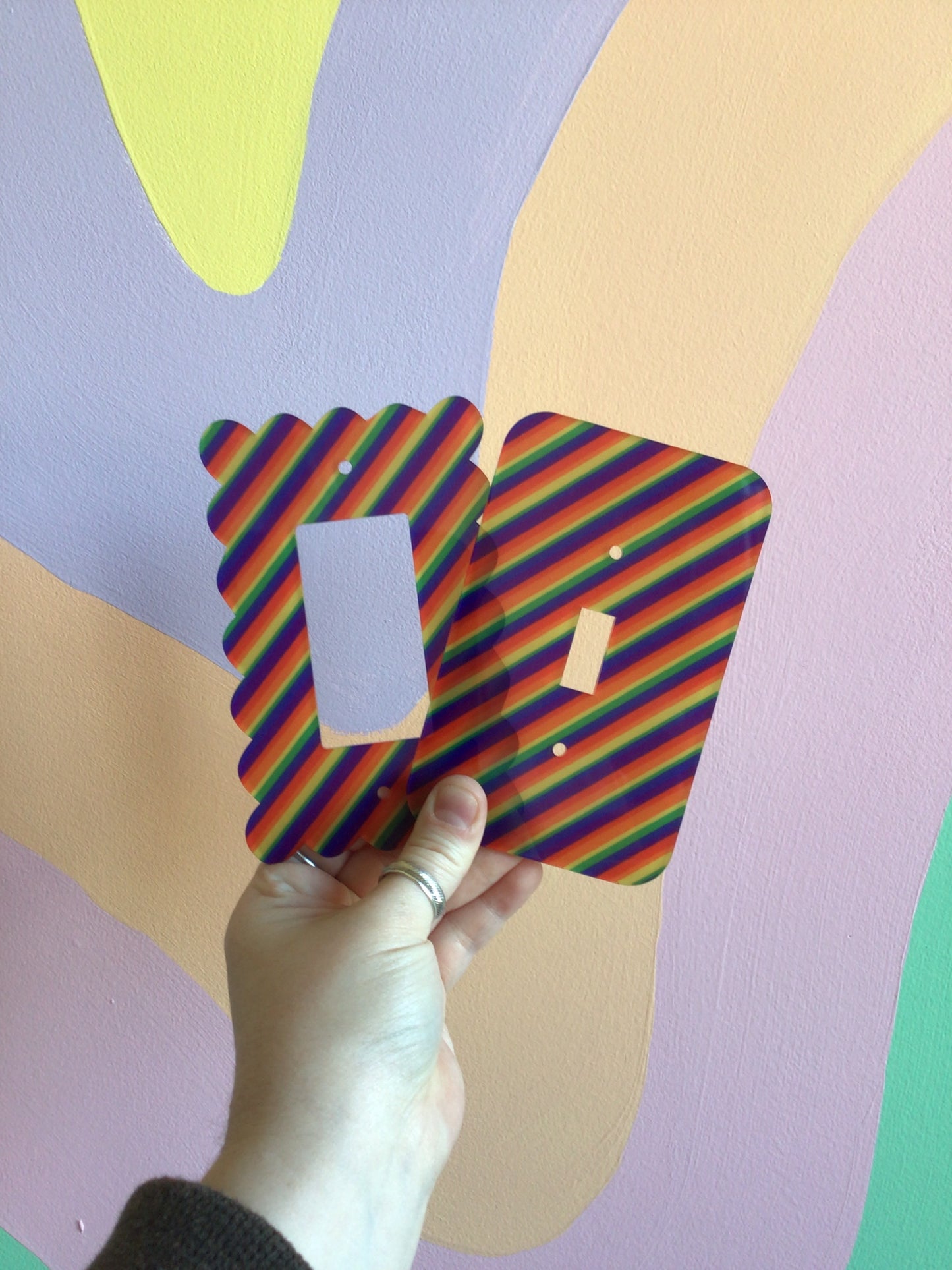 Rainbow Stripe Outlet Covers
