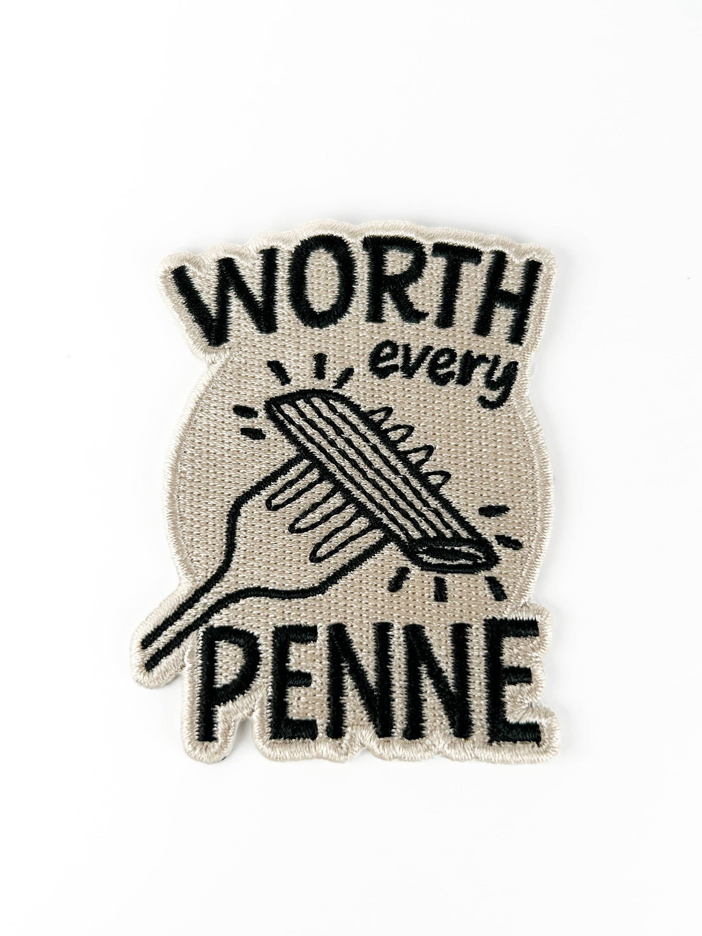 Worth Every Penne Embroidered Patch Funny Pasta Iron On Hats