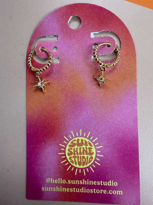 Star Gem Mini Hoops