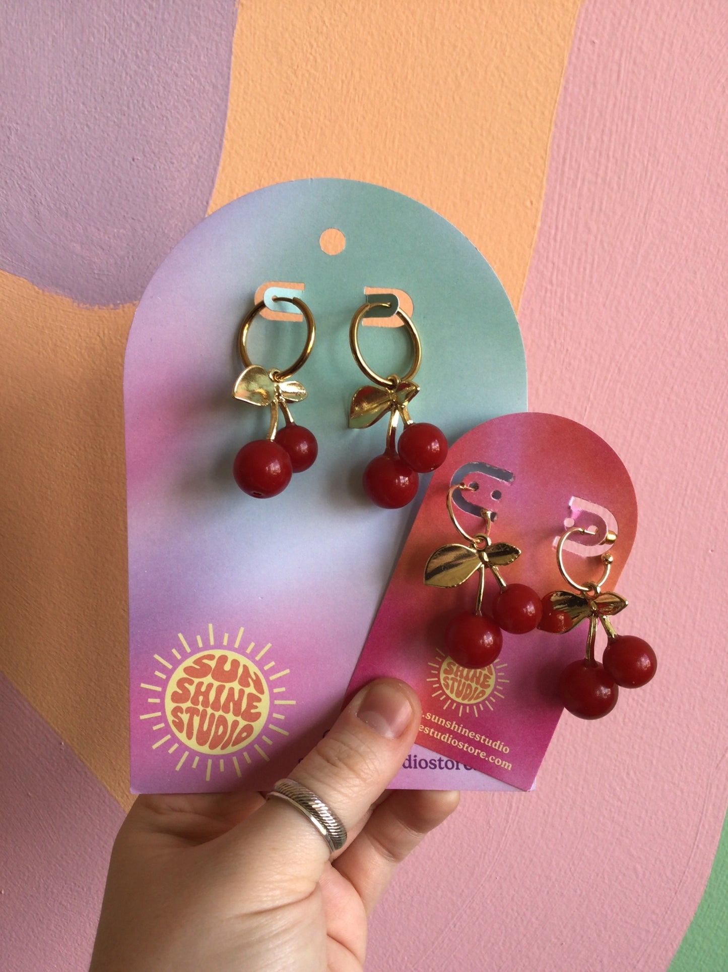 Cherry Charm Hoops