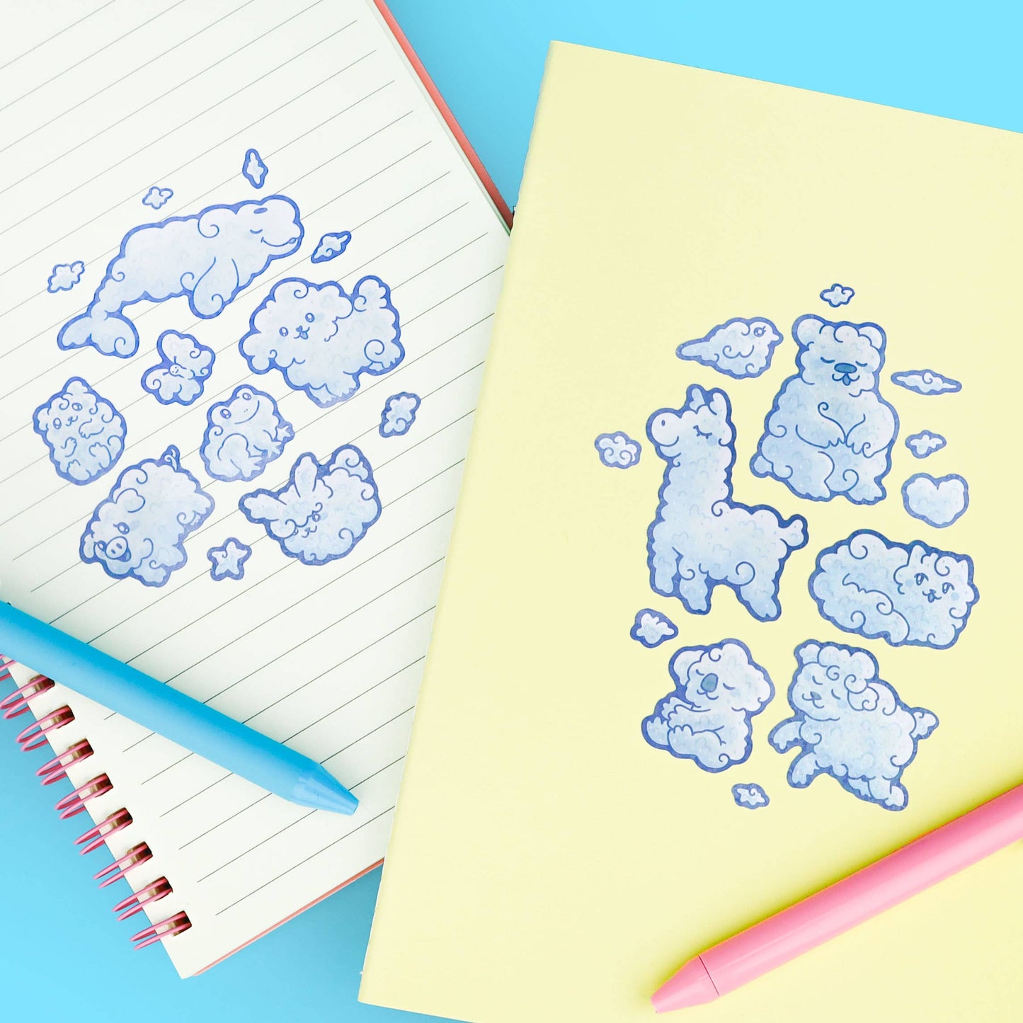 Animal Clouds | Blue Sky | Imagination Glitter Sticker Sheet