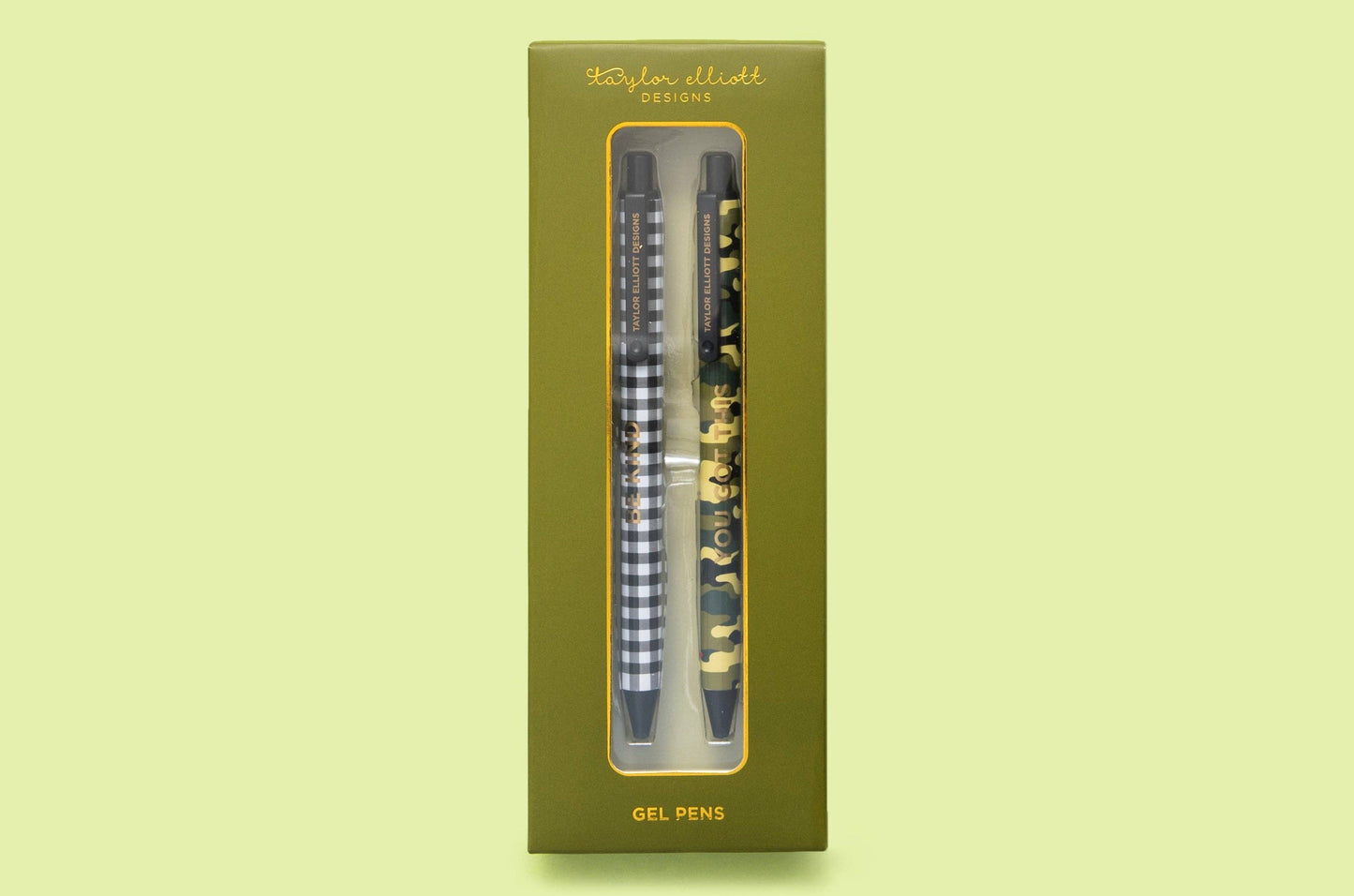 Gel Pen Set - Camo + Gingham - 2 Piece Set