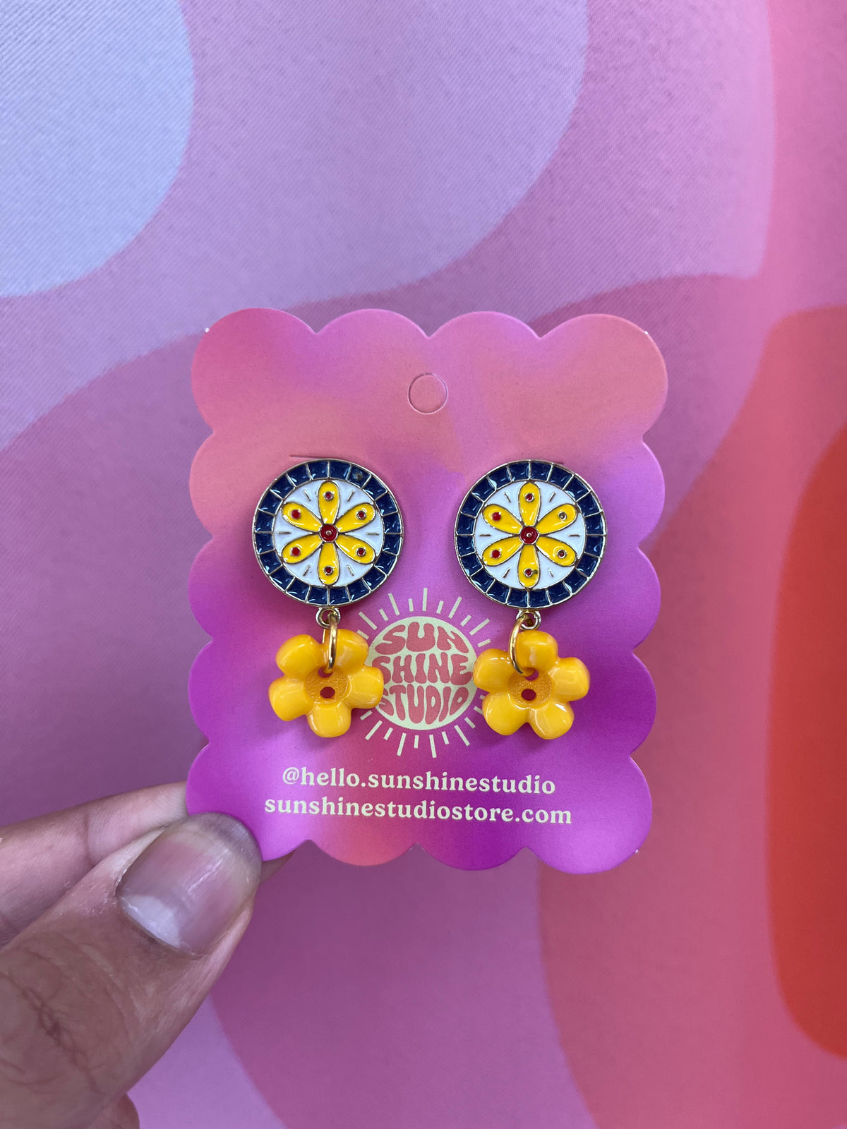 Bright and Fun Button Dangle Earrings