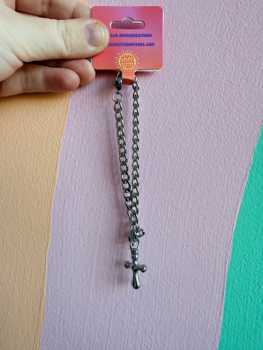 Chunky Cross Charm Bracelet