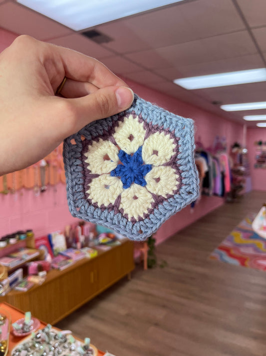 Crochet Hexagon Flower Coaster