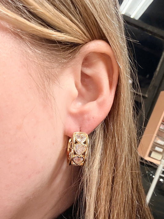 Spread Love Heart Hoops