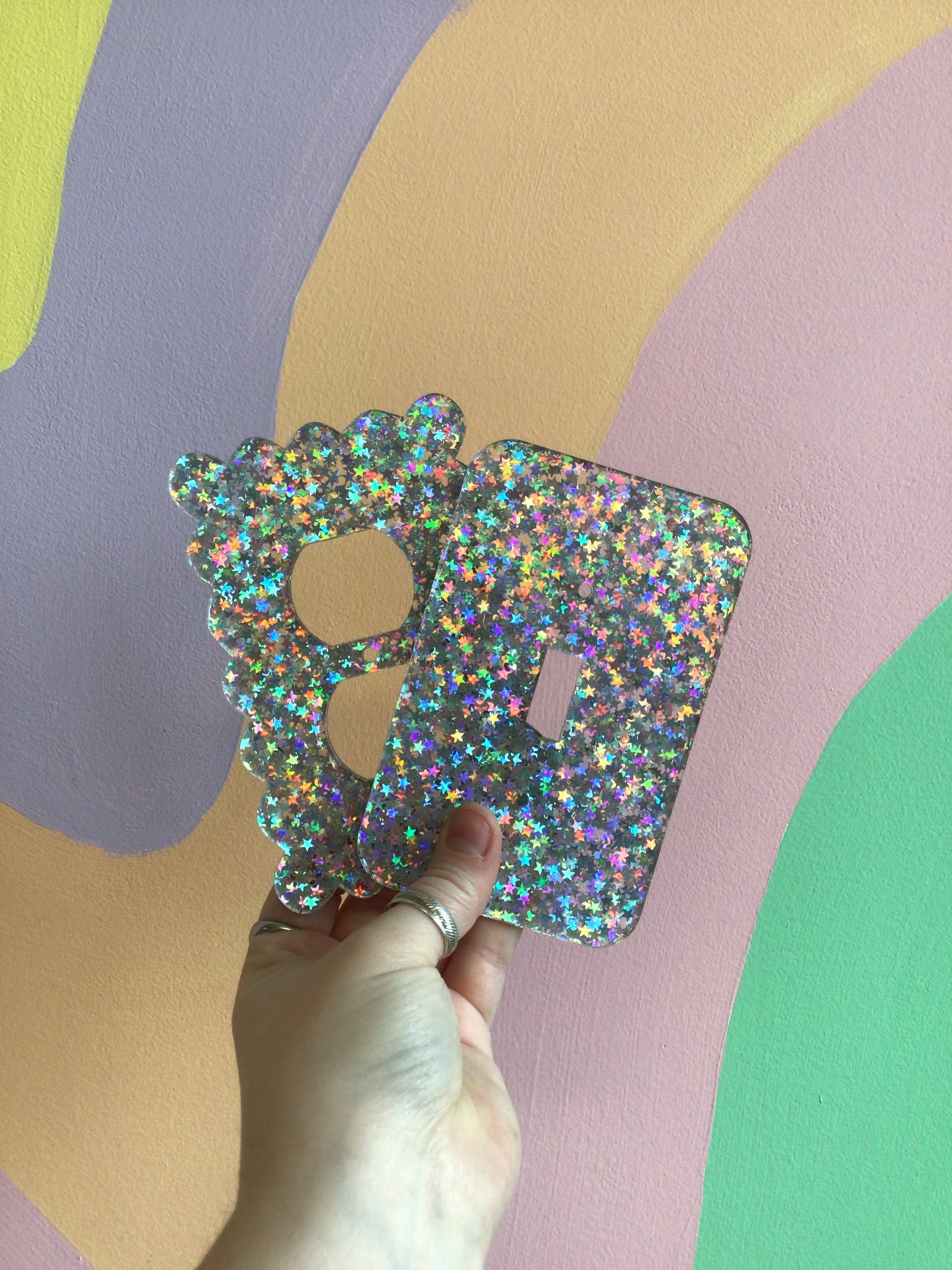 Silver Star Confetti Outlet Covers