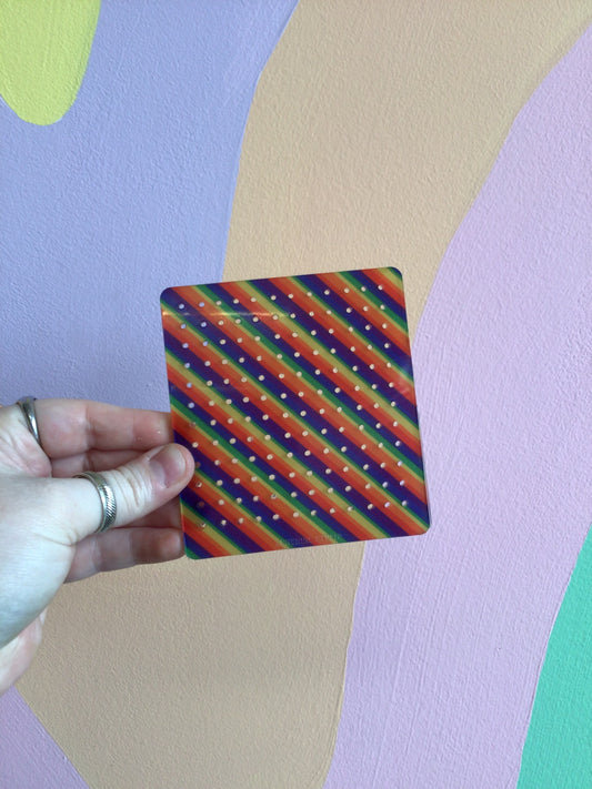 Rainbow Stripe Travel Earring Holder