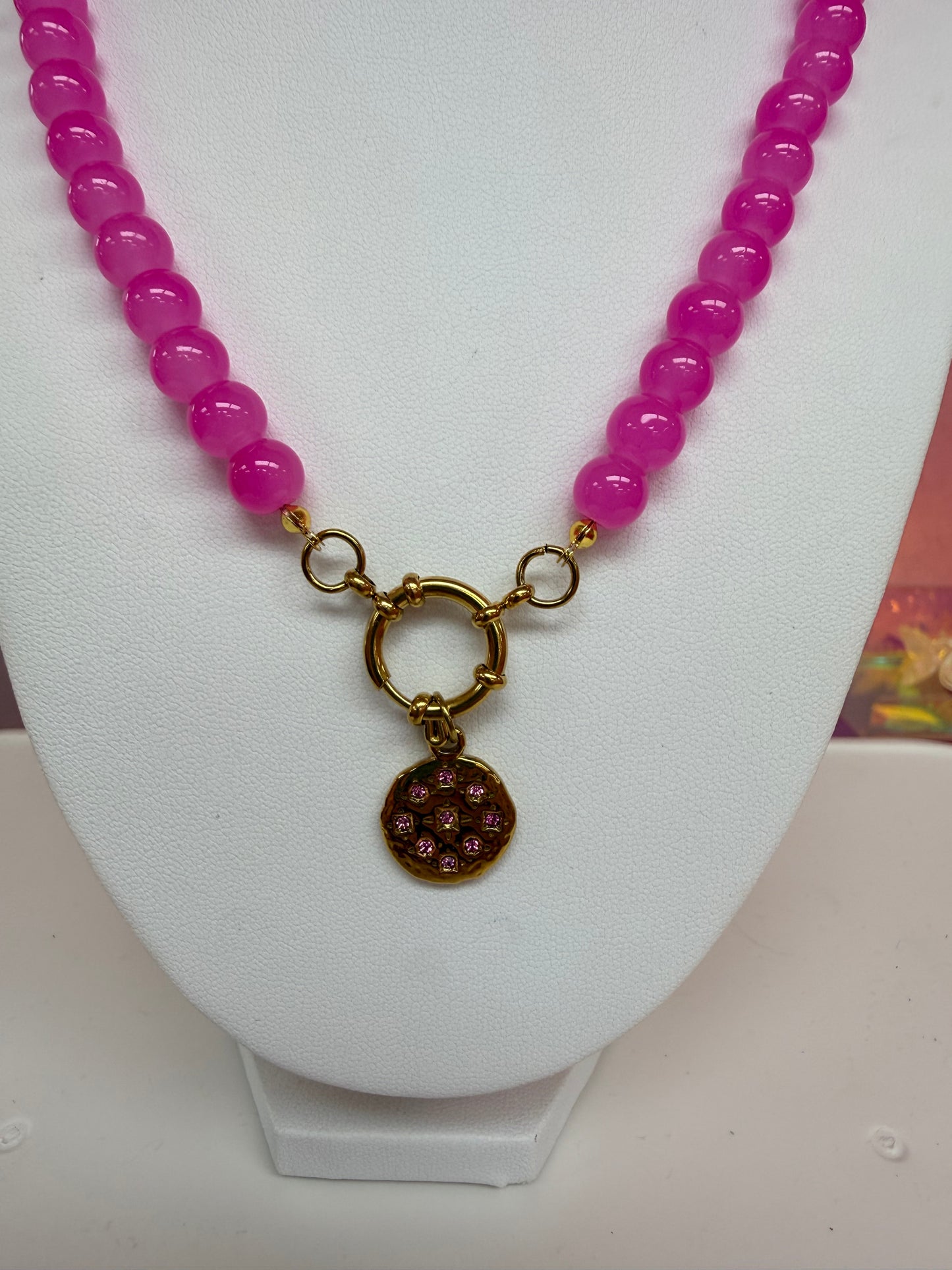 Kelly Titanium Beaded Necklace