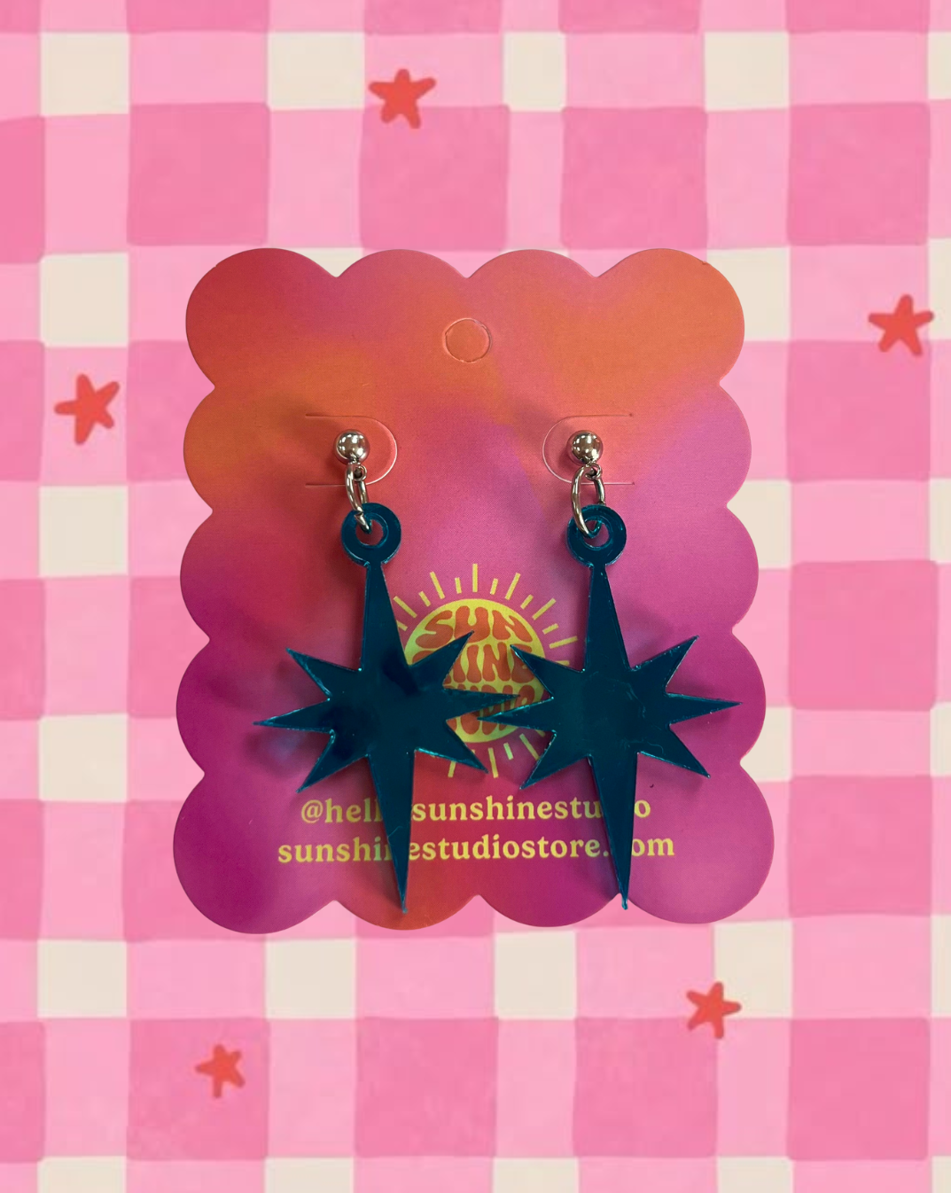 Bright Shining Acrylic Star Earrings