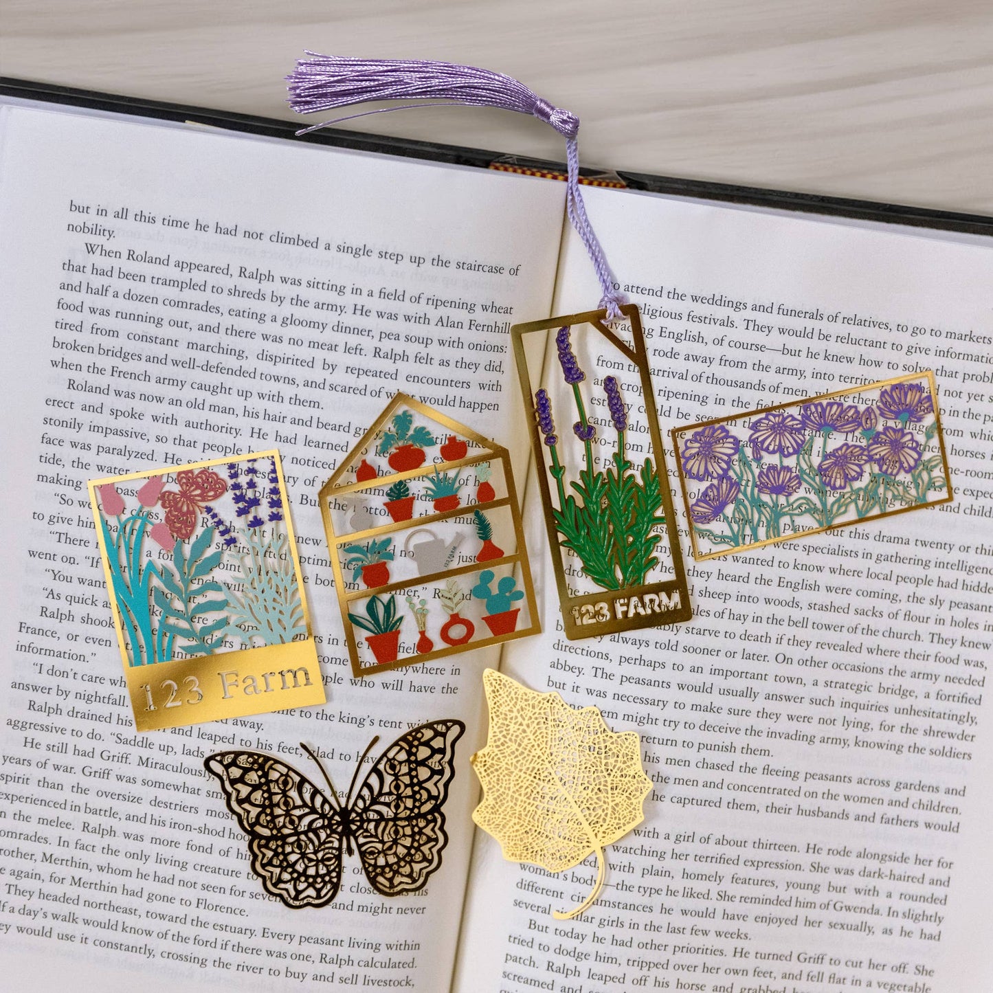 Flower Garden Bookmark – Elegantly Cut Metal Design