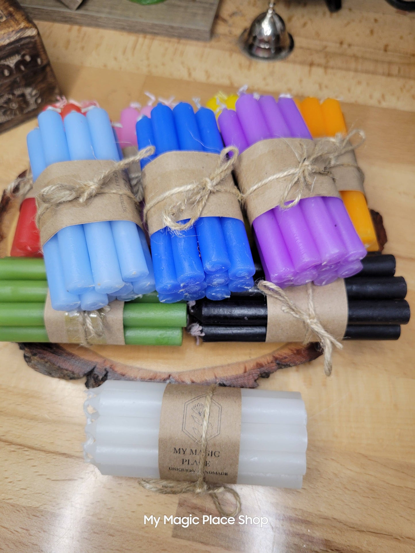 Pack of 10 colored spell candles, Chime Candle 4 Inches: Black