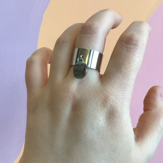 Charm Dangle Titanium Ring