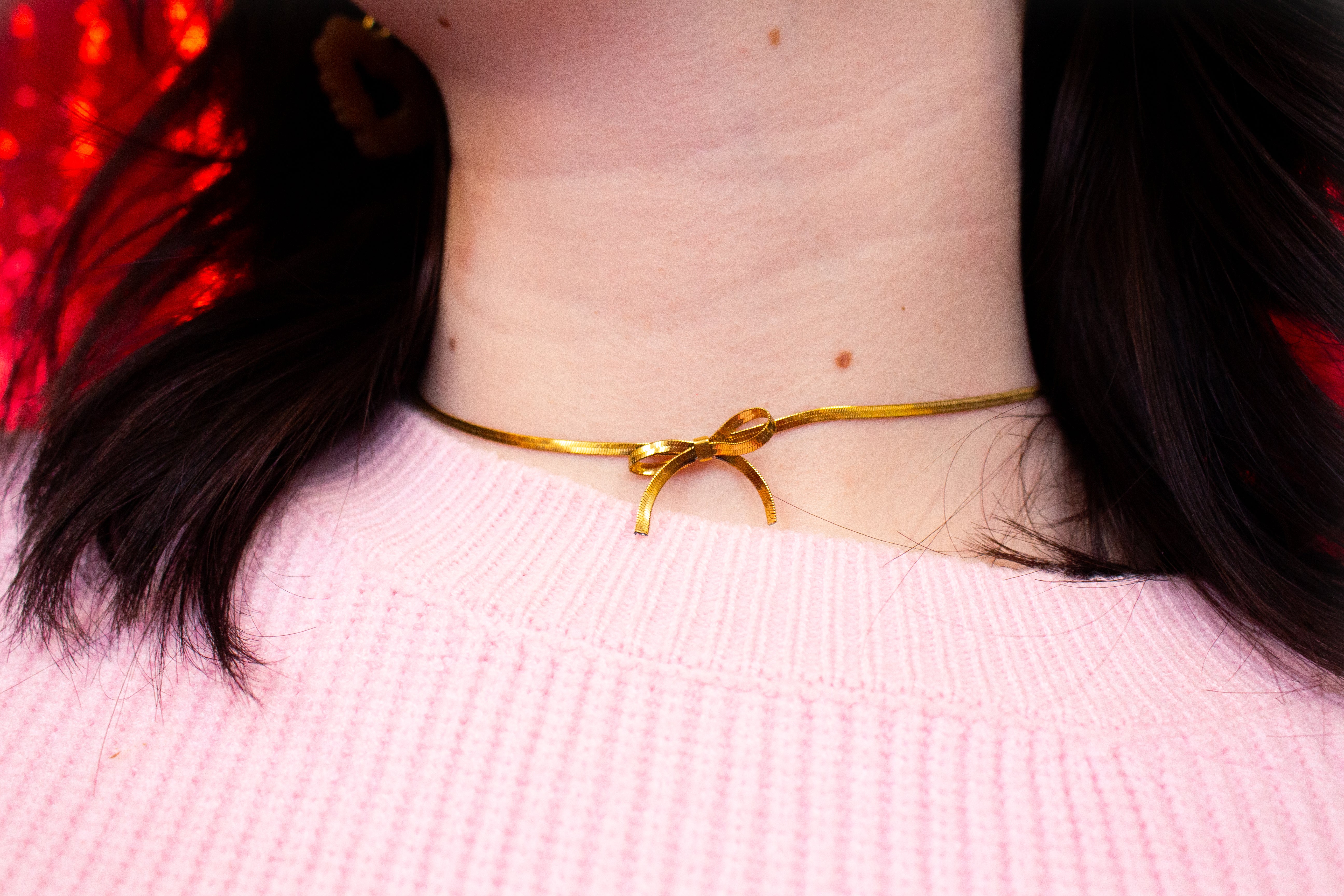 Bow clearance choker necklace