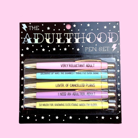 Adulthood Pen Set (gifts, pens, funny, stationery)