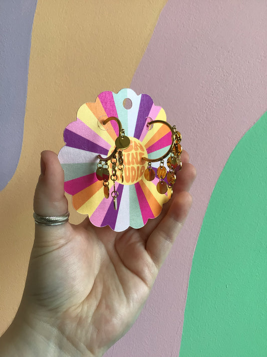 Jangly Titanium Chandelier Hoops