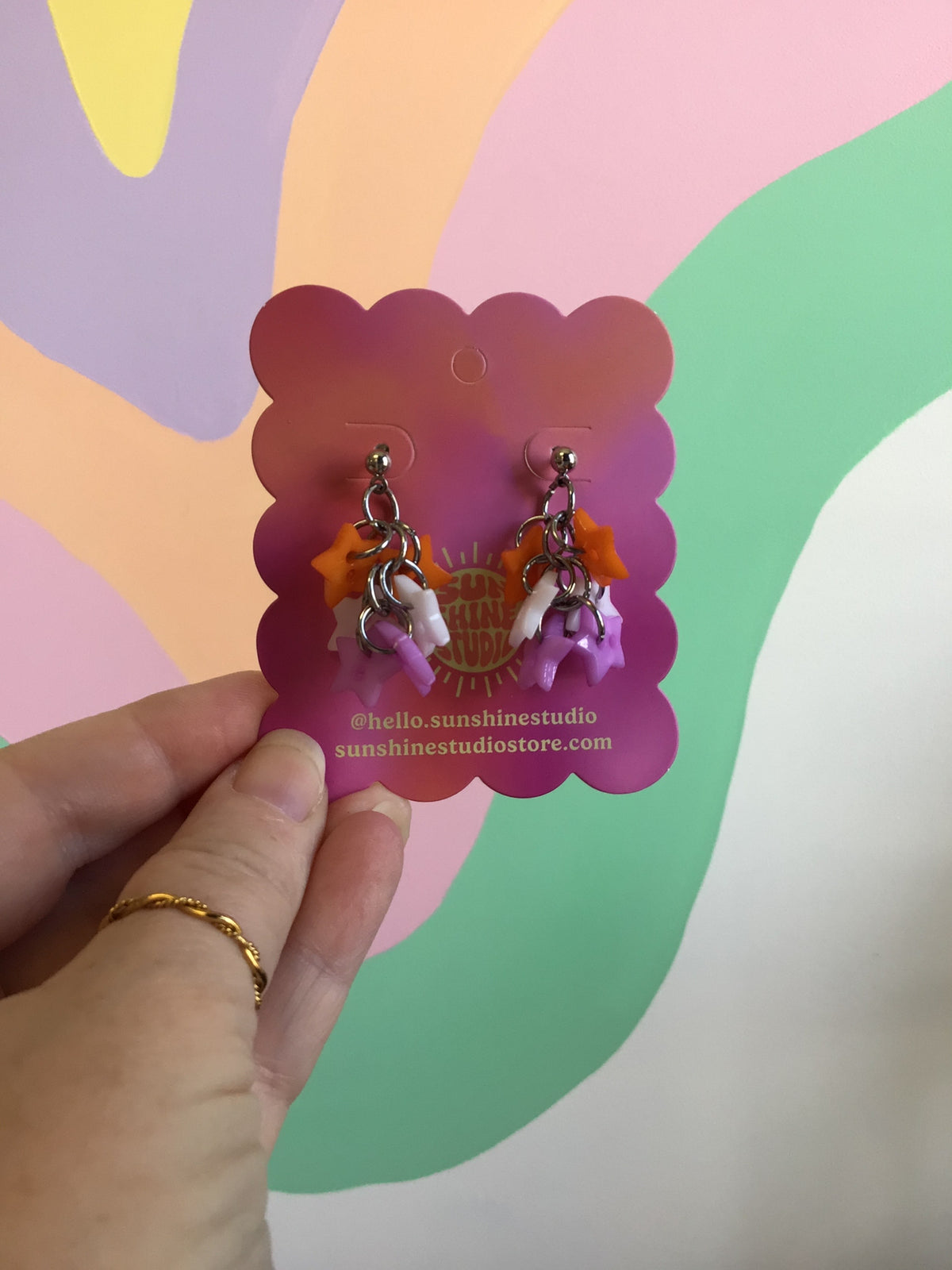 Bright and Fun Button Dangle Earrings