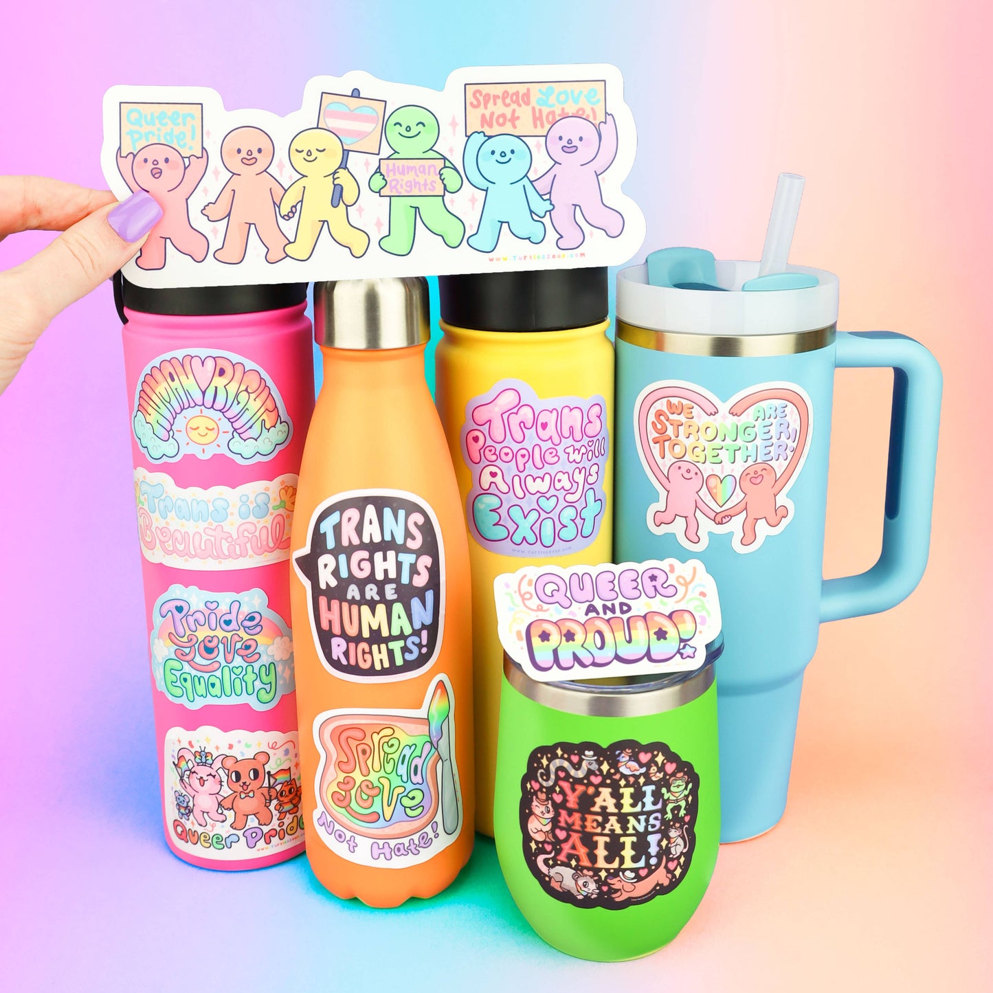 Stronger Together, LGBTQ, Pride Month, Queer, Vinyl Sticker