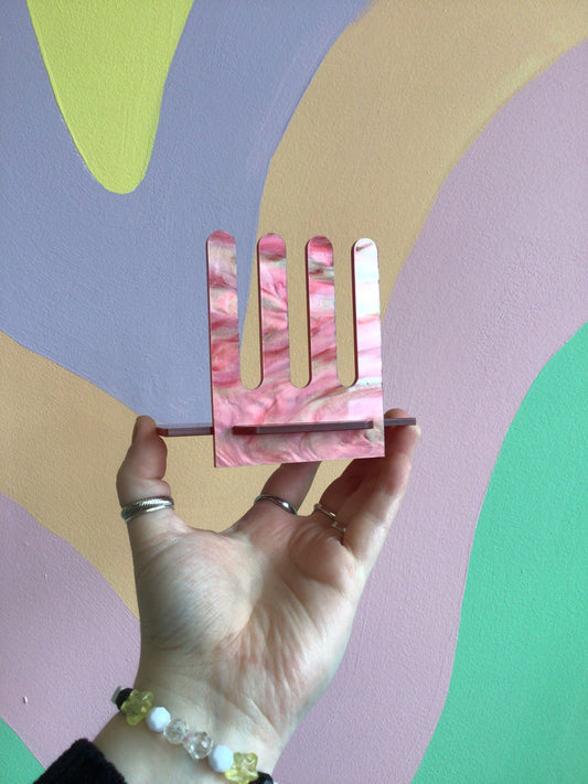 Red Marble Ring Display